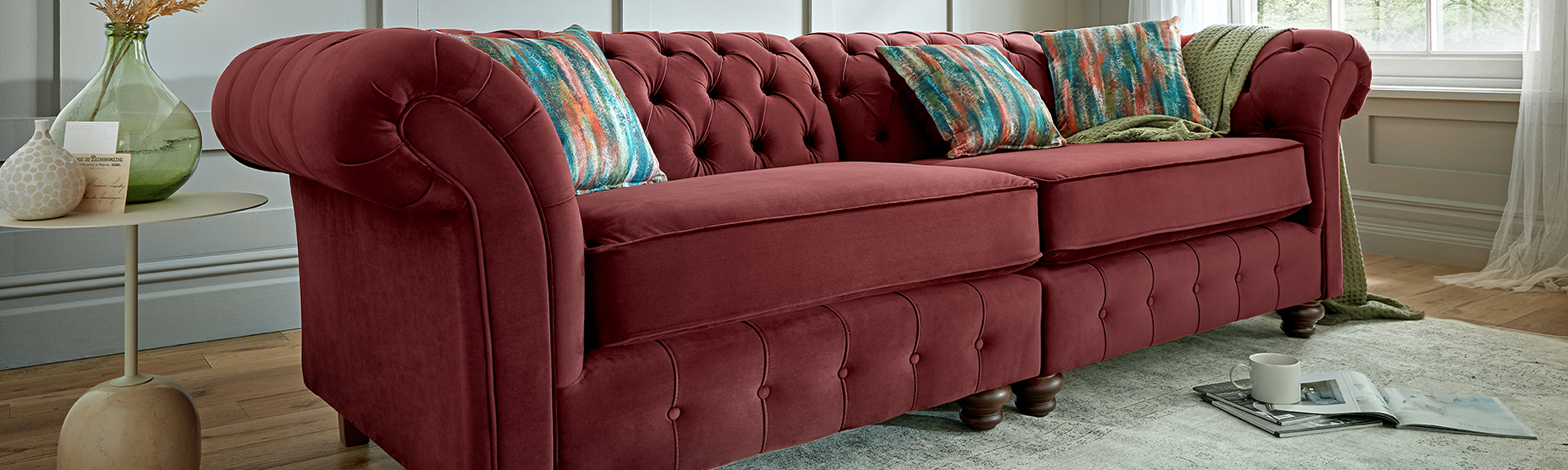 Fabric 4 Seater Sofas